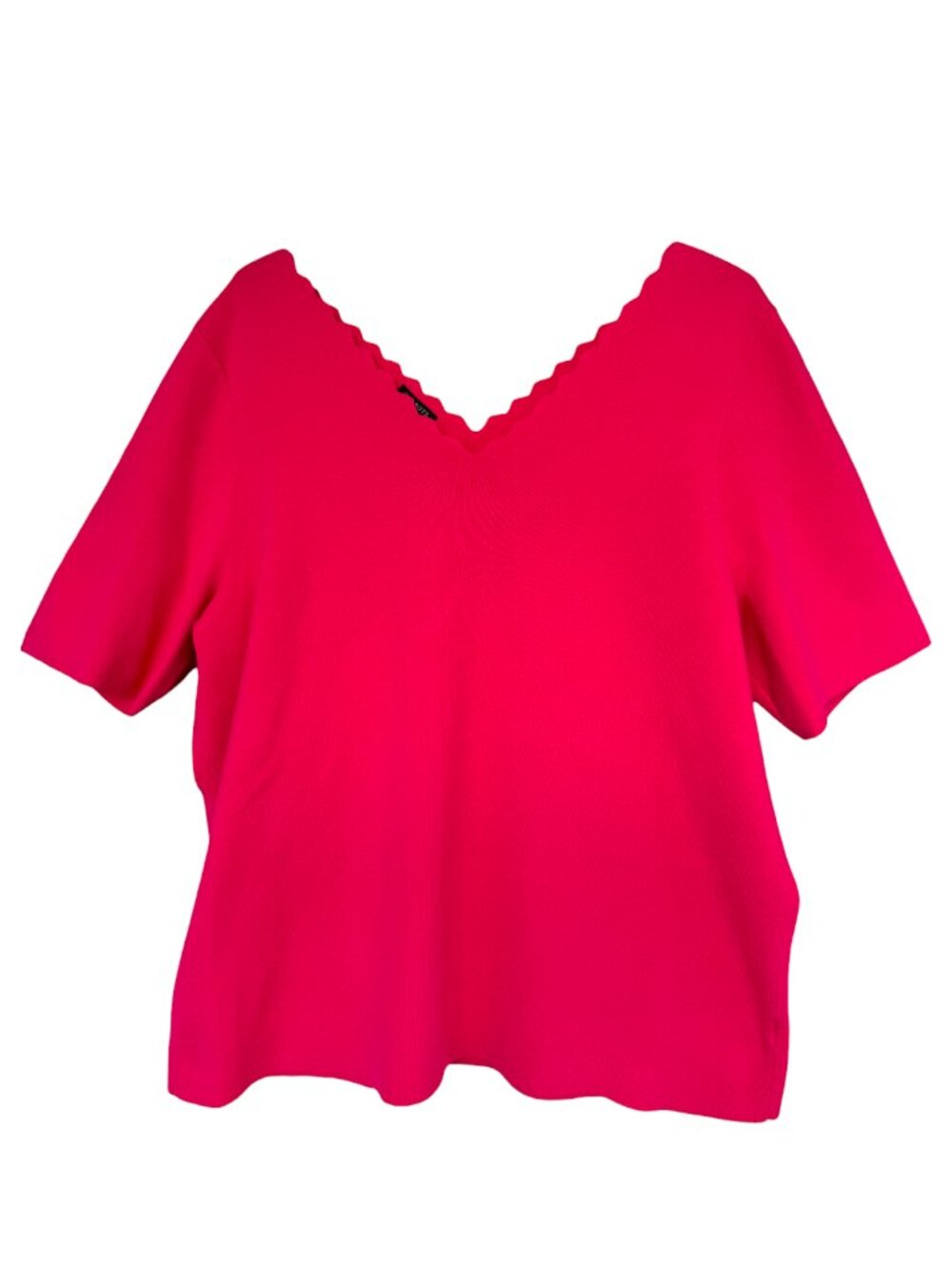 Talbots Scalloped V-Neck Sweater Tee